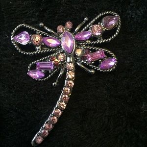 Amethyst Dragonfly Brooch Pin